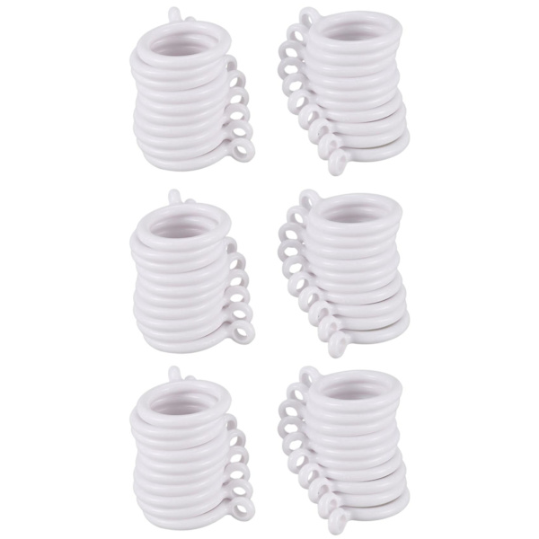 60x Vita 25mm Inner Plastgardinringar