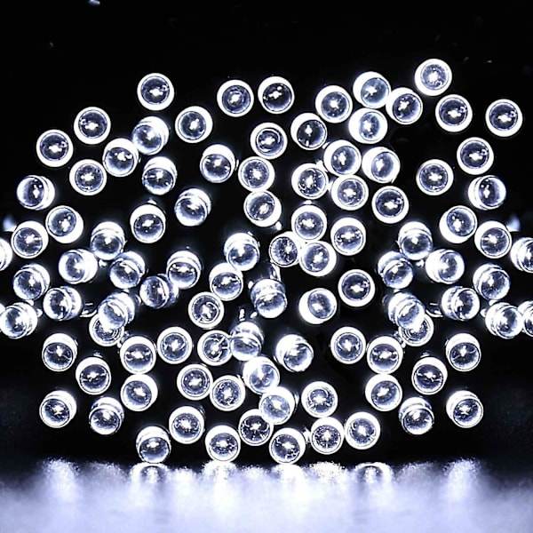 LED Solcelle-Lysstreng Udendørs Regnfast Lysstreng - Hvid Boblekugle - 12m 100 Lys