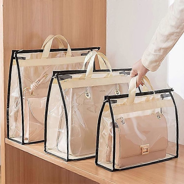 (3-pack) Handväskförvaring, Förvaringsväska för Handväska, Transparent Dammtät Förvaringsväska för Handväska