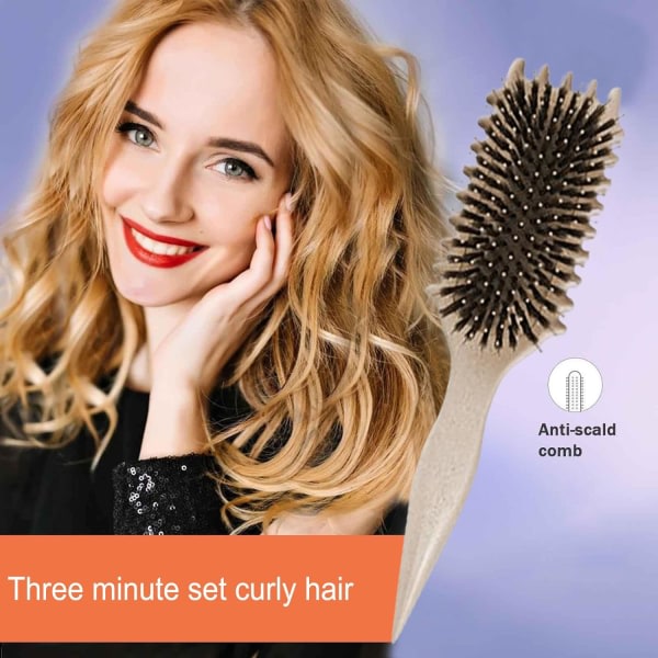 Curly Hair Styling Brush Curling Brush Den elastiske krøllede hårbørste bruges til at rede, forme og style krøllet hår. Unisex, ikke let at trække (1 stk) - Green