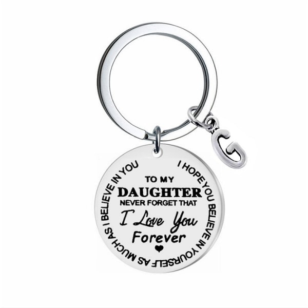 Nøkkelring med merke "To my Daughter" (Til min datter) Rustfritt stål