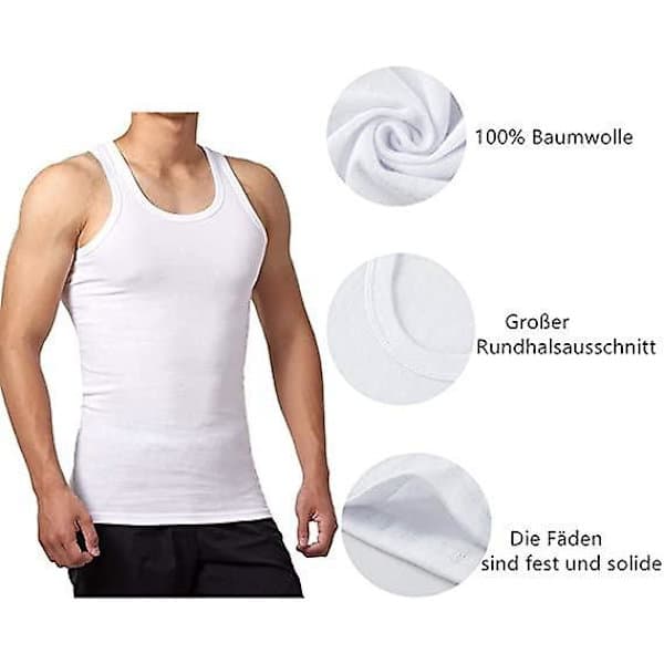 5-pack Herrkalsonger i 100% bomull, undertröjor (vit*5) L