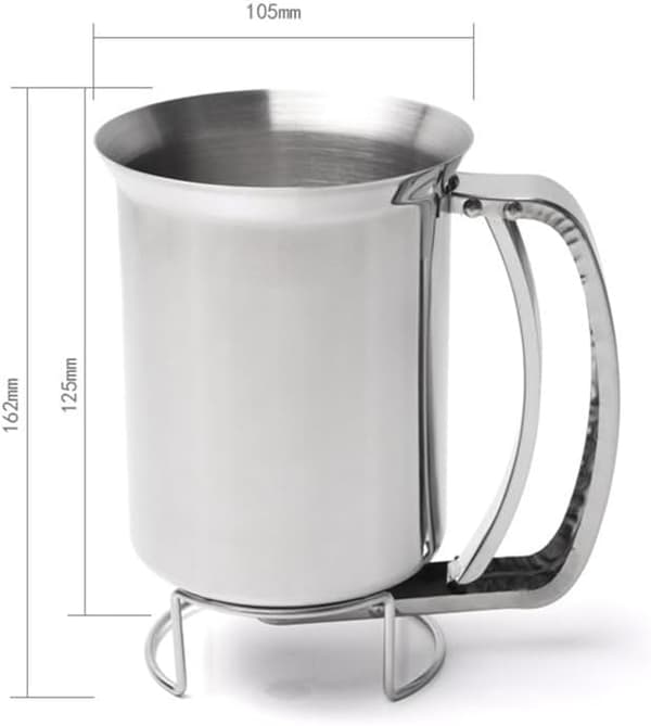 Batterdispenser i rustfritt stål, kakedispenserverktøy for å lage kaker, pannekaker, muffins, vafler, 900 ml