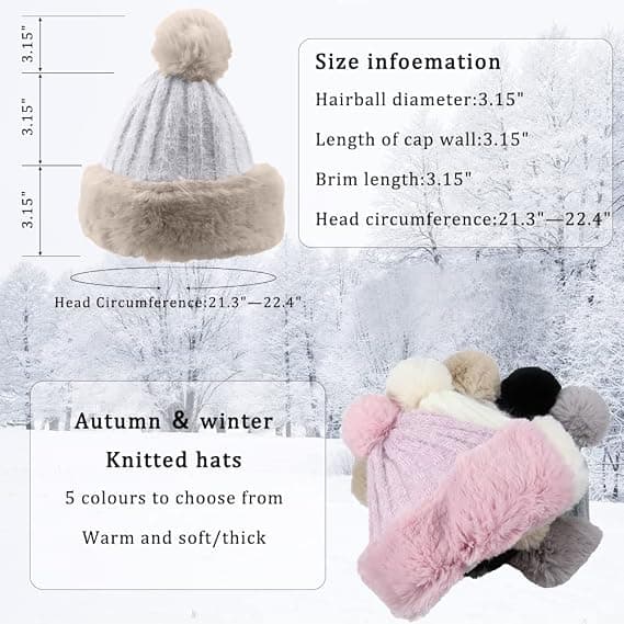 Vinter Kvinner Strikkede Beanies Utendørs