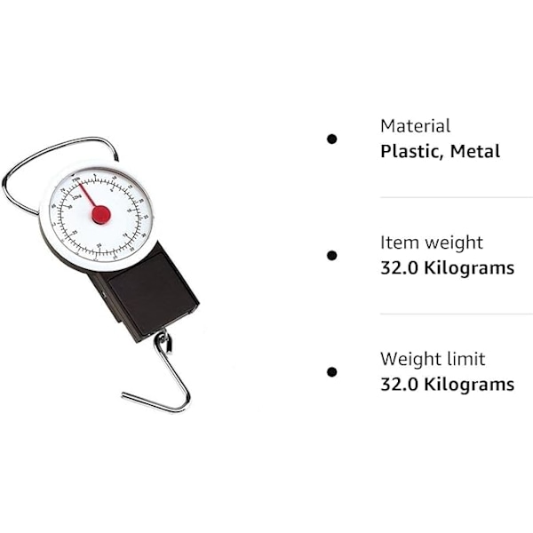 Bagagevåg för vägning av resväskor och bagage. 32 kg kapacitet.