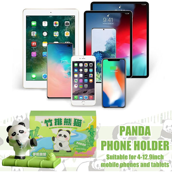 1PCS Panda Telefonholder, Nyhet Skrivebord Telefonstativ, Mobiltelefonholder Skrivebordsdekorasjon, Panda Kreativ Telefonstativ