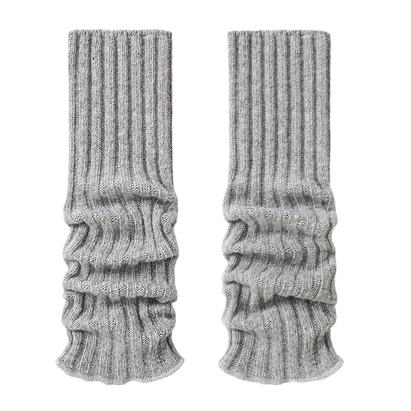 1 par benvarmere sokker   Passer til høye elastiske strikkevarer Langtidsbruk Dekorer Hold varmen Komfortable kvinner Ekstra lange tunge slouch bomull H Grey One Size