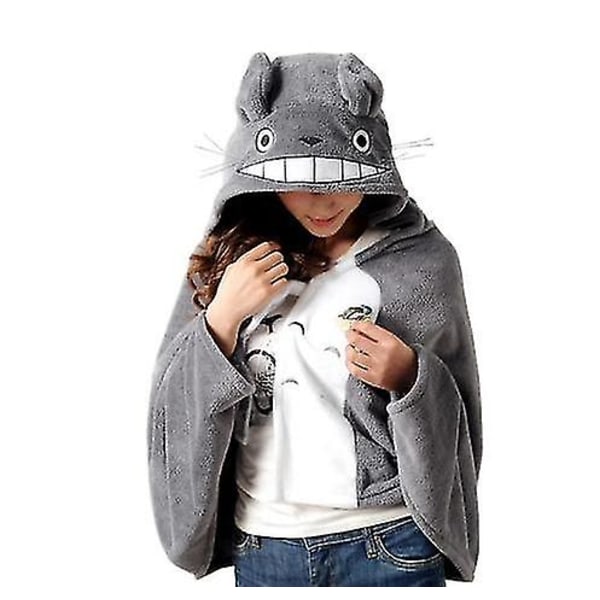 Cosplay Totoro søt plysj myk kappe varmt teppe 150*70cm