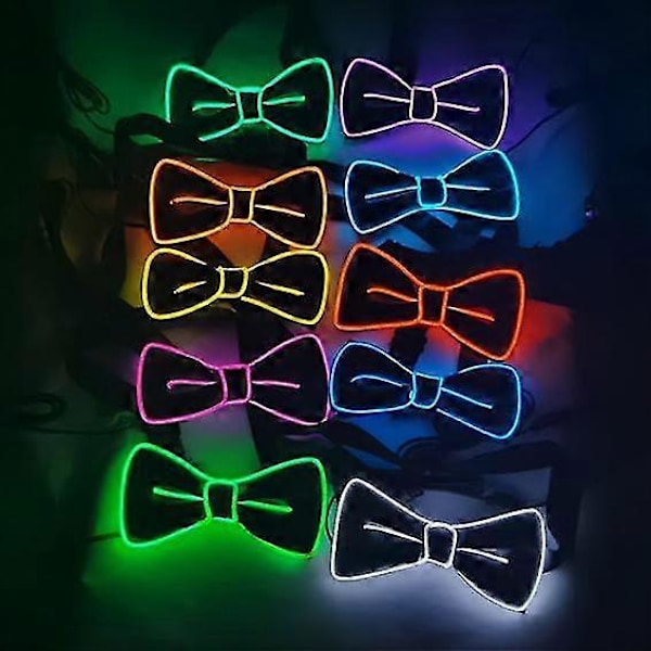 LED Lysande Fluga Maskerad Party Självlysande Fluga white