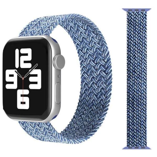 Apple Watch-kompatibelt ARMBAND Elastiskt BLÅ METALLIC 42/44/45 mm Blå - M
