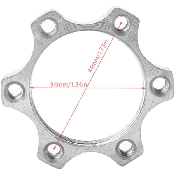 Levyjarruadapteri, alumiininen pyörännapa-adapteri, 10 kpl 44 mm/48 mm 6 pulttia, pyörän alumiiniseosvapaaratas, kierteitetyt navat, levyn pyörän levyjarrulaippa