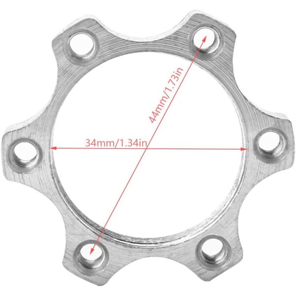 Skivebremseadapter Legering Cykelnavadapter, 10STK 44mm/48mm 6 Bolt Cykel Aluminiumlegering Friløb Gevindnav Disk Cykel Skivebremserotor Flange