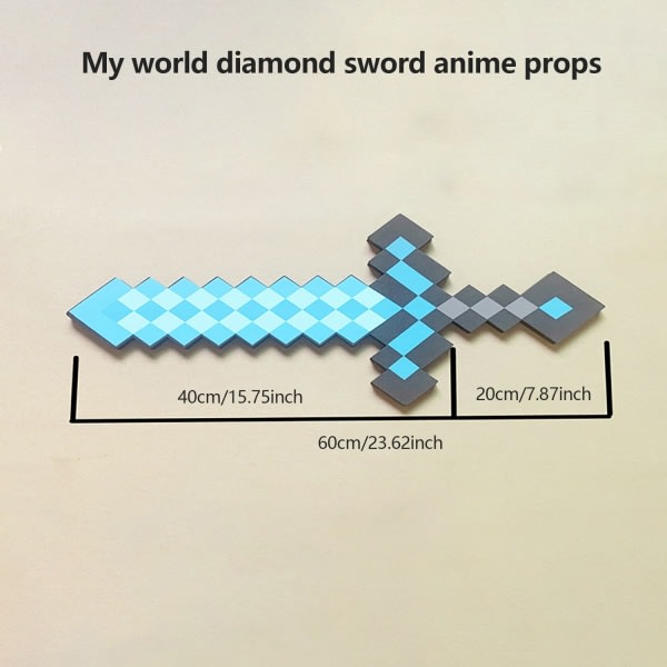 Perfekt minecraft diamant sværd animation rekvisitter sværd legetøj model 1 STK - Perfet Blue