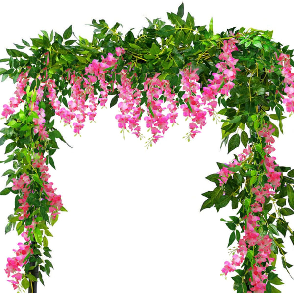 2x7FT kunstig Wisteria Vine Garland Planter Blomster Kunst For Seremoni Hjem Bryllup dekorasjon (1 PC)