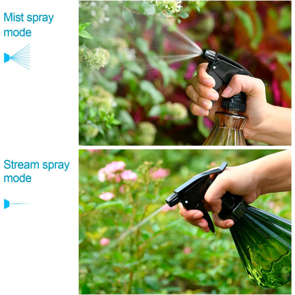 2 st Sprayflaskor för Rengöring, Växtdimma, 500ml Tom Sprayflaska med Justerbar Spraymunstycke för Dimma, Stråle, AV - Vattensprayflaskor