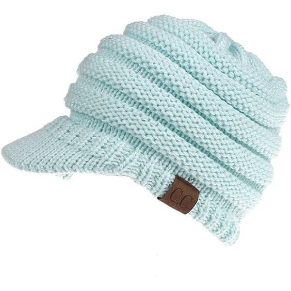 Talvinen lämmin poninhäntäpipo Light blue