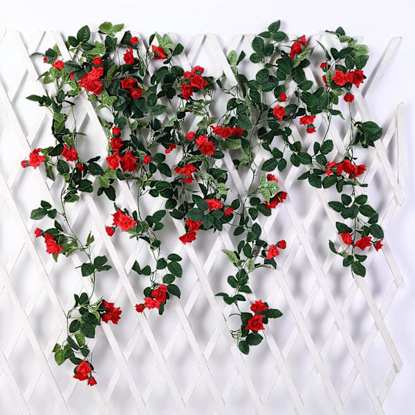 Rosekrans Kunstig Blomst, 2 Pak (4,5 m) Krans Dekorationer, Hængende Blomster Roser, Bryllup, Dekoration Hjem, Have Hængende Planter