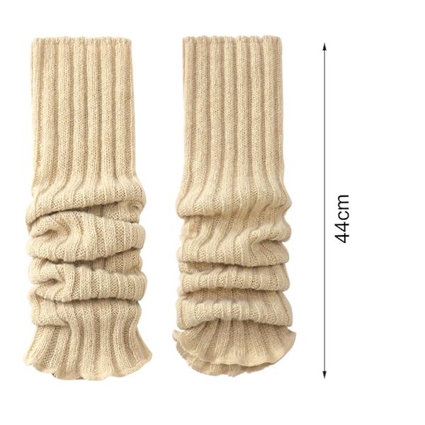1 par leggvarmere sokker   Passer til høye elastiske strikkevarer Langtidsbruk Dekorer Hold varmen Komfortable kvinner Ekstra lange tunge slouch bomull H Khaki One Size