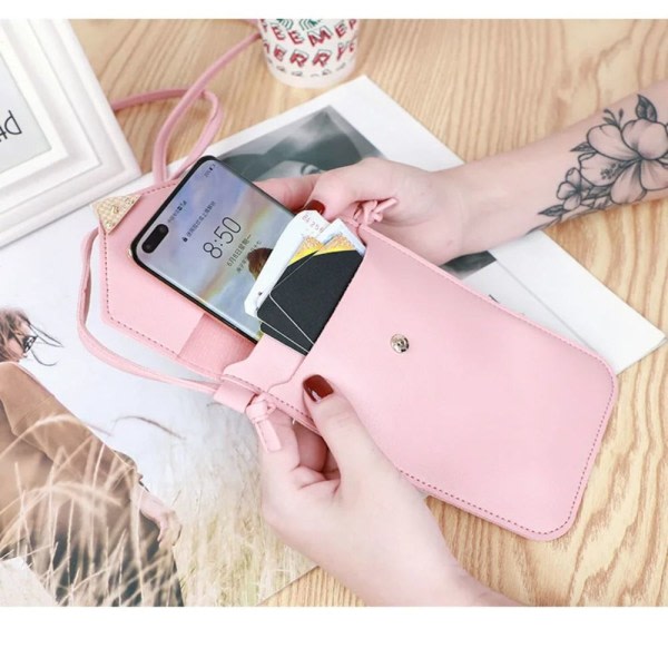 Mobiltaske Telefonetuier med touchscreen - deep pink