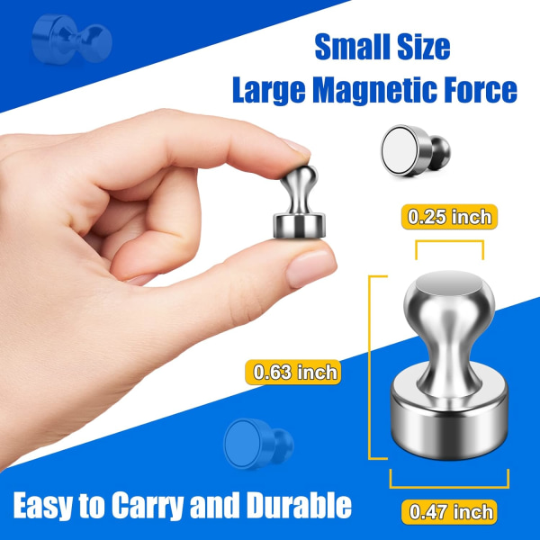 8 Pakke 12 x 16 mm Stærke Magneter Push Pins
