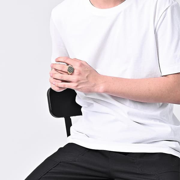 Heksagram De Syv Ringes Segl Rustfrit Stål Solomon Segl Ring Finger Lykkebringende Mænd Ham Smykker 8 Silver
