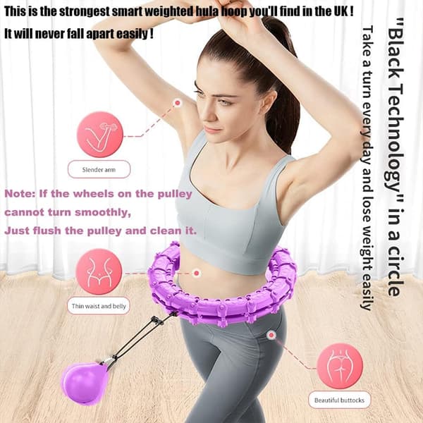 Smarta Hula Ring Hoops, Rosa 24 knutar