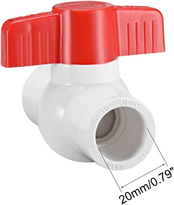 20mm PVC Kugleventil til Vandforsyningsrør, Slipforbindelse