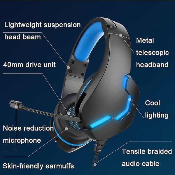 J10 Wired Gaming Headset til forbedrede gaming-lydeffekter