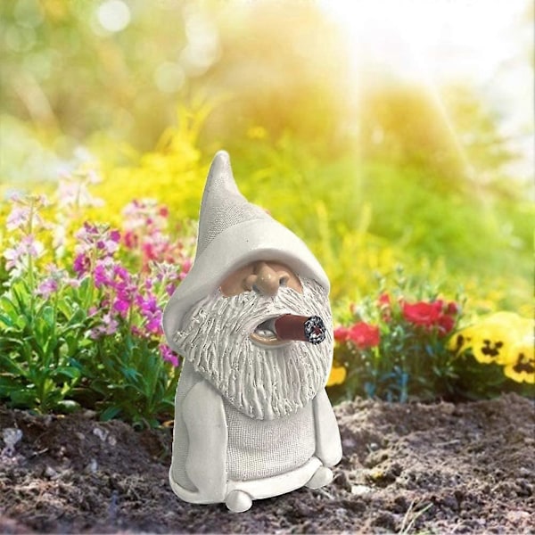 Trädgårdstomte Rolig Trädgårdsdekoration TOMTE Man Trädgårdstomte Långfinger Trädgårdstomte Humor Utomhus Trädgård Harts Trädgårdsskulptur