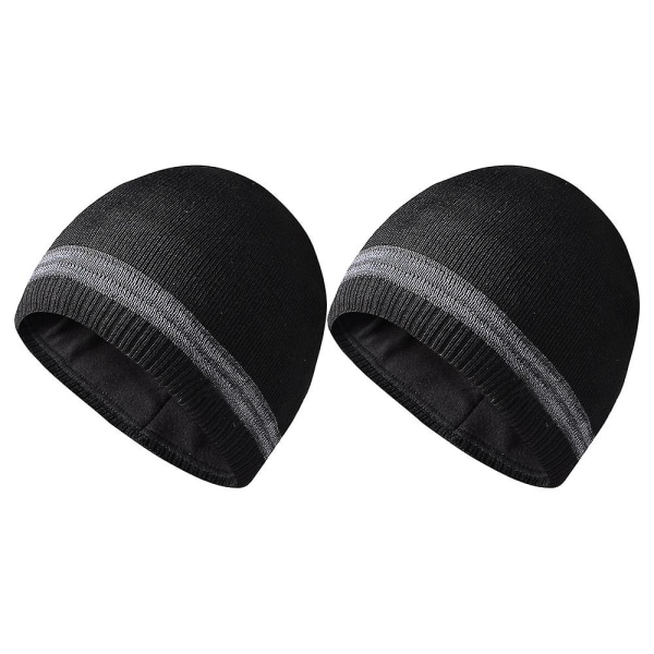 Miesten talvipipo pipo cap lämmin pehmeä vuorattu cap naisille musta+musta Black*black