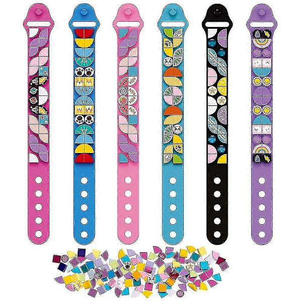 Dots Armbånd 6 stk, Børne Byggeklods Armbånd, Dots Konstruktionslegetøjssæt Til