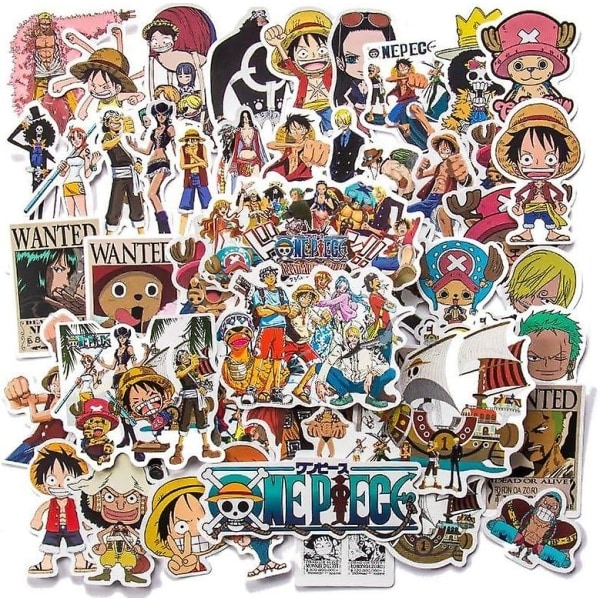 Anime One Piece Luffy Stickers - Perfekt til bærbar computer, motorcykel, skateboard, computer, mobiltelefon - tegneserielegetøjsinspirerede klistermærker 100 stk.