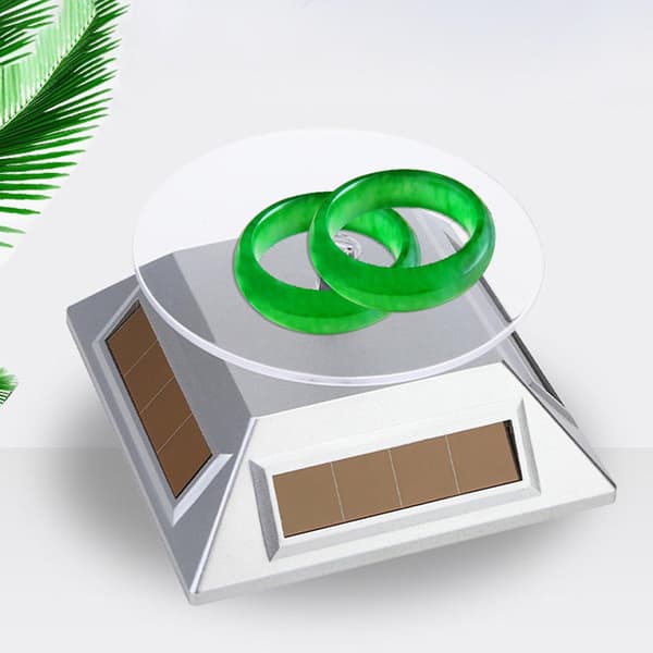 Solar Display Stand 360 Graders Rotation Energibesparende ABS Roterende Platform Display Base til Udstilling White