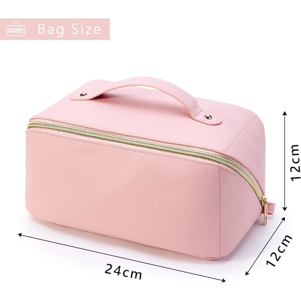 Kosmetisk taske med stor kapacitet til damer, penalhus, makeup-taske, makeup-taske Pink l