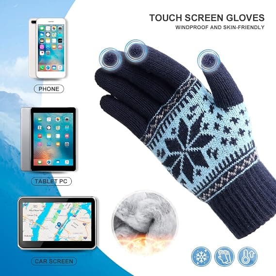 Vinter berøringsskjerm snøblomst hold varme hansker