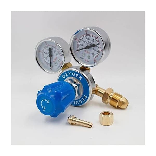 Mellemstor messing trykregulator, messing ilt trykregulator, G5/8 gevind, 0-2.5/0-25(MPa)