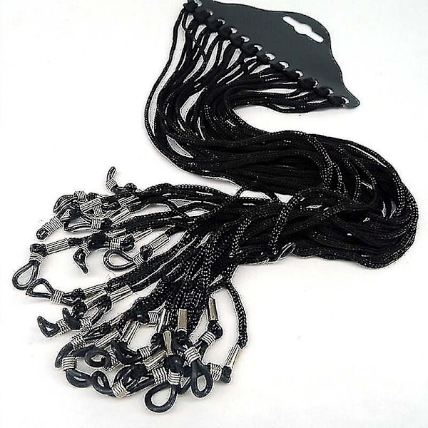 12x Sort Nylon Snor Brilleholder Solbriller Briller Halsstrop Hfmqv