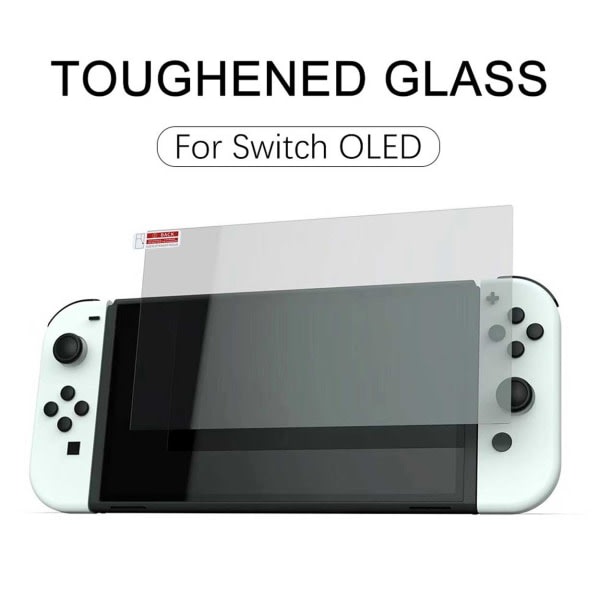 2-pak Nintendo Switch OLED fullskjermbeskytter i herdet glass gjennomsiktig
