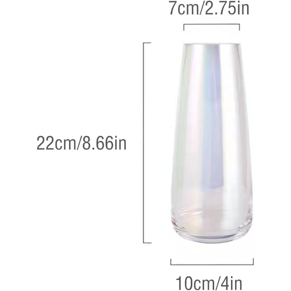 Vas för blommor Färgglad glasvas Iriserad glasvas ins Modern glas Hög vas dekor modern för hemmakontor Vardagsrum