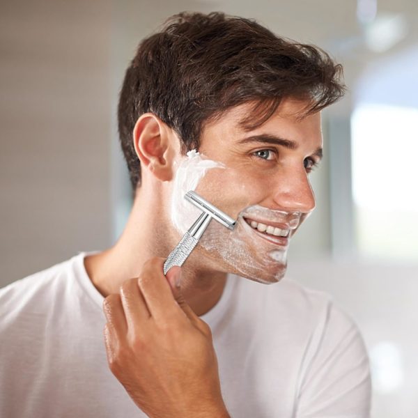 Enkeltblad Razor, Dobbeltkantet Sikkerhedsbarbermaskine Metal Manuel Razor til Hårfjerning