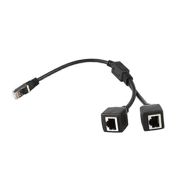 RJ45 Ethernet Splitter Adapterkabel 1 til 2 Port Adapterledning LAN Ethernet