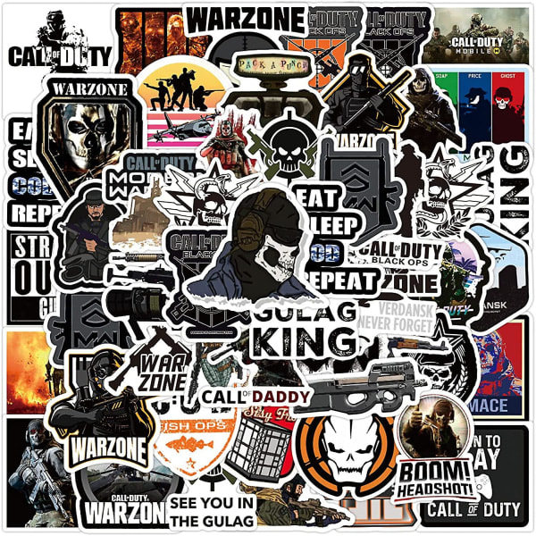 50 stk Call Of Duty Theme Vandtætte klistermærker til bærbar mobiltelefon Vandflaske Skateboard Bagage Bil Kofanger Jxqx