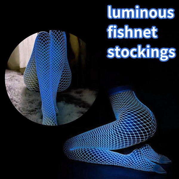 Blå mesh-jumpsuit med alternativ för öppen och stängd gren samt fluor Blue light effectA open-crotch
