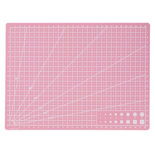 A3, A4, A5 SKÄRMATTA HALKFRI SJÄLVLÄKANDE MED TRYCKTA RUTNÄT A5 Pink 1pc