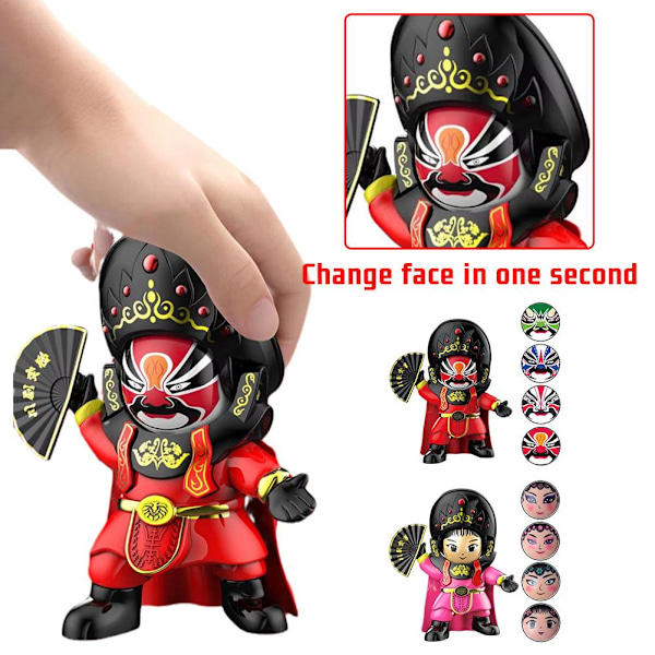 Kreativ Sichuan Opera Ansiktsförändrande Ornament Mask Docka Figurin Red one-size
