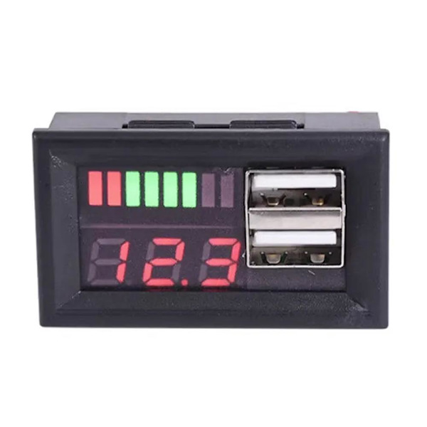 Bly-syra litiumbatteri BMS Kapacitetsindikator Voltmeter U 12.6V 3SA RED