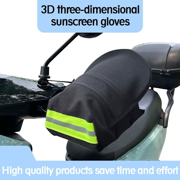 Motorcykelstyrmuffar Sommar Luftig Nylon Vattentät Skydd BLACKB reflective