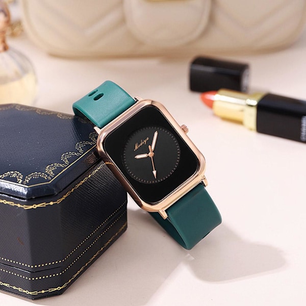 Fashion Casual Armbandsur för Kvinnor Ultratunn Enkel Quartz Green One size
