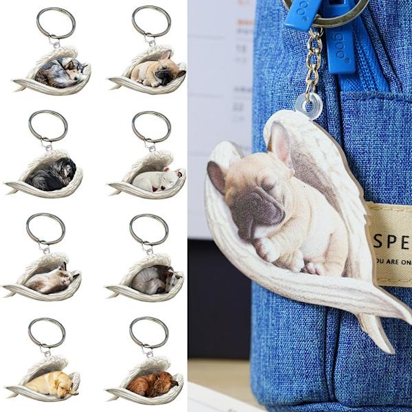 pulunto Sömnig Ängelhundhänge, Akryl Hund Sovande i Chocolate Labrador  1PCS