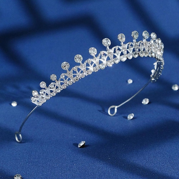 Rhinestone Crown Bröllop Tiara Legering Hår För Kvinnor Silver One size